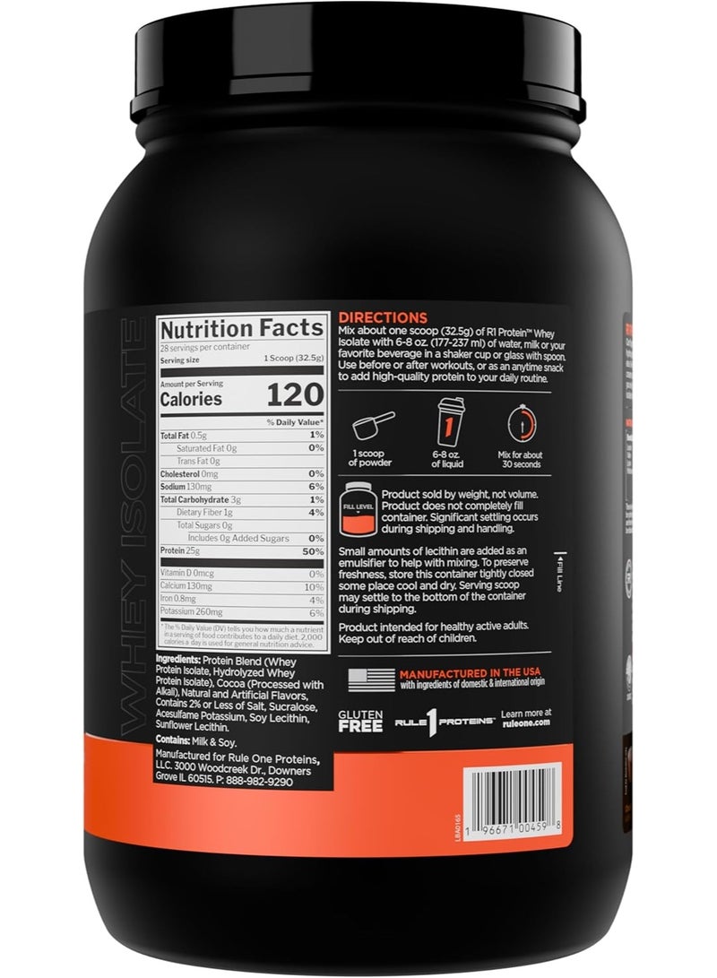 Rule1 Whey Protein Isolate Powder, Chocolate Peanut Butter, 2 lb, 25g Protein per Serving, Low Carb & Low Fat, Fast-Digesting Protein - Image 2